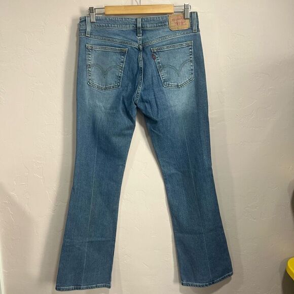 Levi's 518 Superlow Boot Cut Jeans Juniors size 9 M Distressed Denim - Picture 4 of 8